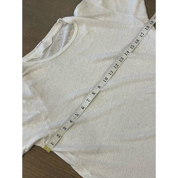 MOTHER White Rowdy Scoop Neck Cotton/Linen Tee T-Shirt Women's size XS - Picture 9 of 10